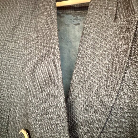 Black and Grey Cropped Double Breasted Blazer - Picture 7 of 13